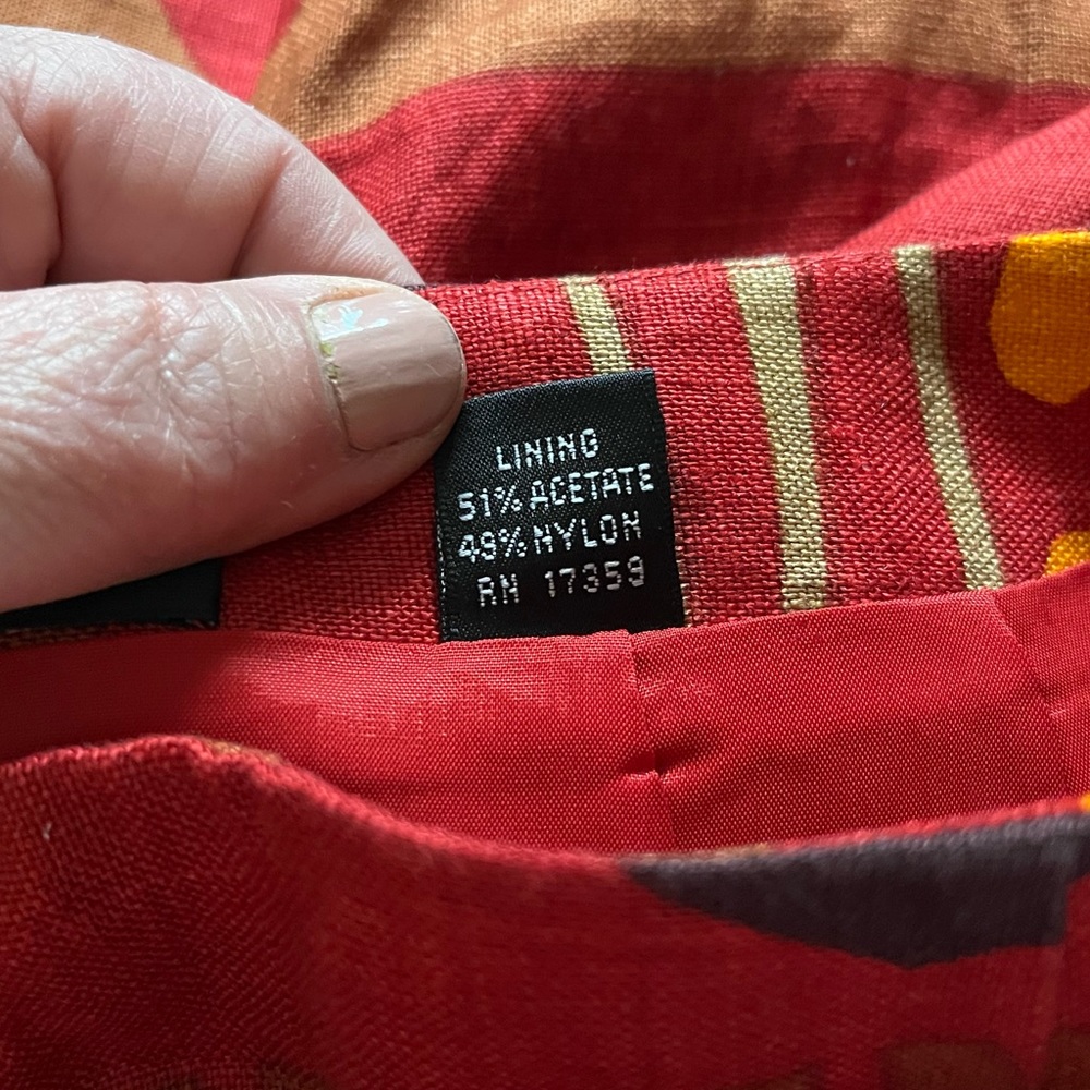 Ellen Tracy spice colored linen skirt size 6P. E#291 - Picture 6 of 8